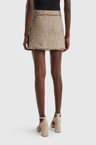 Jupe portefeuille taille haute - Beige