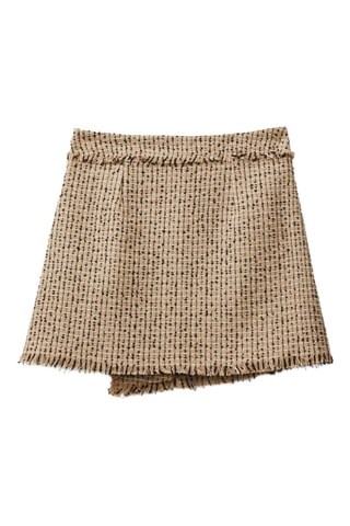 Jupe portefeuille taille haute - Beige