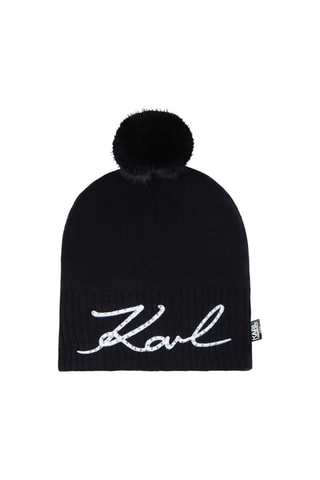 Muts met Pompon - Zwart - Karl Lagerfeld