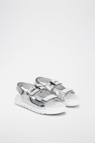 Leren Sandalen - Zilverkleurig