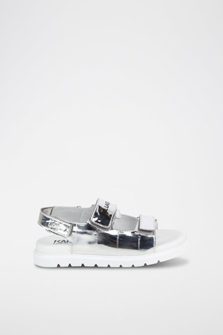 Leren Sandalen - Zilverkleurig