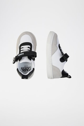 Leren Sneakers - Wit en Lichtgrjis