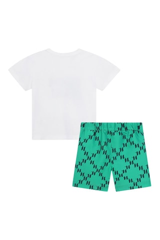 Biologisch Katoenen T-shirt en Zwemshort - Wit en Groen