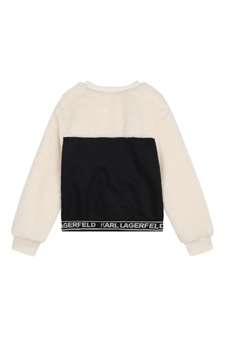 Sweater van 2 materialen - Ecru en Zwart - Karl Lagerfeld