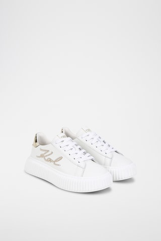 Leren Platform Sneakers - Wit - Karl Lagerfeld