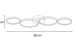 Plafonnier LED Rings - 24 W - 88 x 5,7 x 31 cm