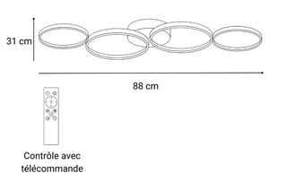 Plafonnier Rings - 24 W - 88 x 5,7 x 31 cm