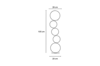Lampadaire Rings LED - 5 x 38 W - 200 x 280 x 109 cm