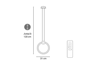 Suspension LED Vintera M - 22 W - 31 x 14 x 120 cm