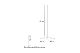 Lampadaire LED Warm - 24 W - 40 x 40 x 147 cm