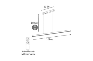 Suspension LED Jade - 50 x 200 x 120 cm