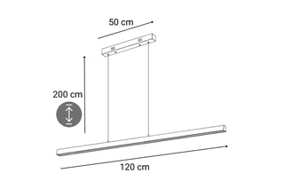 Suspension LED Jade - 50 x 200 x 120 cm