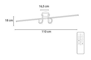 Plafonnier LED Musa - 38 W - 110 x 16,5 x 18 cm