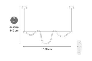 Suspension LED Nista L - 112 W - 180 x 20-140 cm
