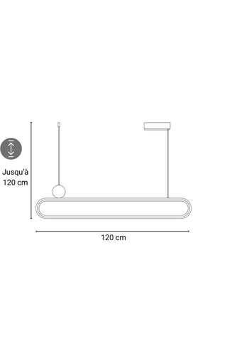 Suspension LED Odina - 28 W - 120 x 22-120 cm
