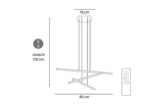 Suspension LED Yven - 25 W - 100 x 120 x 12 cm