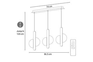 Suspensions LED Asgard - 27 W - 86,5 x 10 x 120 cm