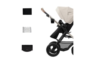 Poussette 4-en-1 + accessoires Moov 2 Air Wheels - Gris - Dès la naissance - Jusqu'à 27 kg