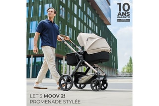 Poussette 4-en-1 + accessoires Moov 2 Air Wheels - Gris - Dès la naissance - Jusqu'à 27 kg