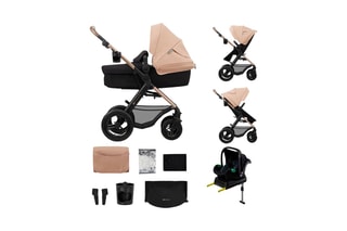 Poussette 4-en-1 + accessoires Moov 2 Air Wheels  - Dès la naissance - Jusqu'à 27 kg - Noir et beige