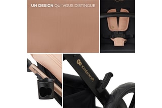 Poussette 4-en-1 + accessoires Moov 2 Air Wheels  - Dès la naissance - Jusqu'à 27 kg - Noir et beige