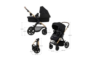 Poussette trio + accessoires Moov 2 - Dès la naissance - Jusqu'à 27 kg - Noir