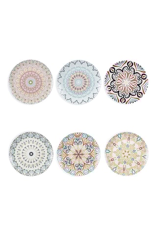 6 assiettes plates en porcelaine Sharm - 19 cm