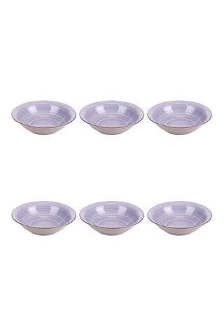 6 assiettes creuses en grès - 22 cm