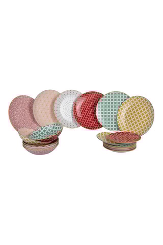 Service en porcelaine Confusion in colors - 18 pièces
