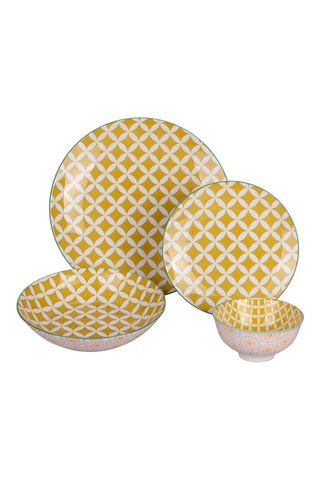 Service en porcelaine Confusion in colors - 24 pièces