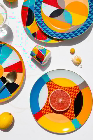6 assiettes de service en porcelaine - 27 cm