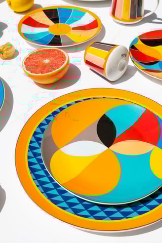 6 assiettes de service en porcelaine - 27 cm