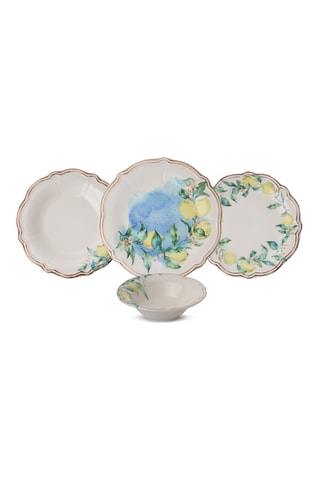 Service en porcelaine Lemon - 24 pièces