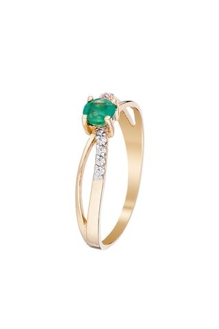Ring So Green Geelgoud en Smaragd