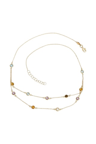 Collier Colormix- Or jaune, citrine, améthyste, topaze et quartz