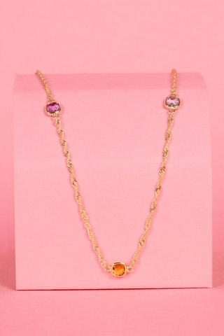 Collier Colormix- Or jaune, citrine, améthyste, topaze et quartz