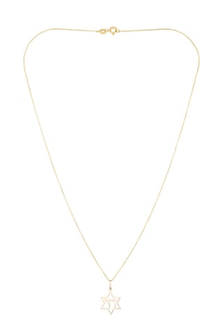 Pendentif Hai & Etoile de David Or jaune