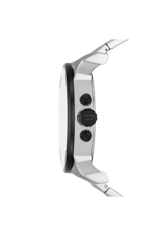Montre à quartz en acier - Chronographe - Argenté et doré