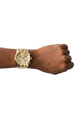 Montre à quartz en acier - Chronographe - Doré