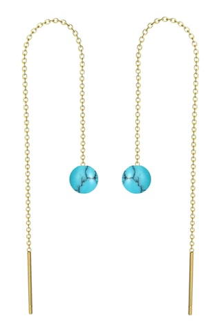 Boucles d’oreilles - Plaqué or jaune et turquoises