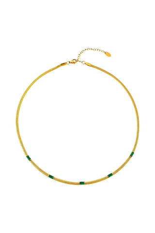 Collier - Plaqué or jaune et émeraudes