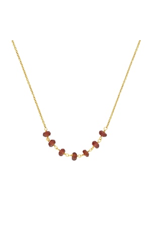 Collier - Plaqué or jaune et rubis