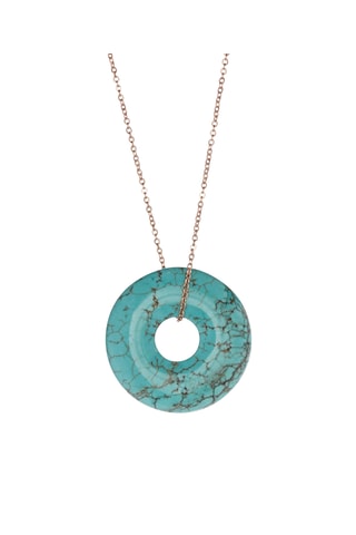 Collier - Plaqué or rose et turquoise