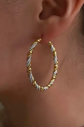Créoles - Plaqué or jaune et plaqué or blanc