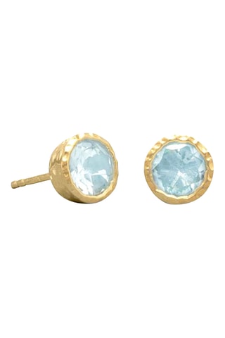 Puces - Argent plaqué or jaune et topazes