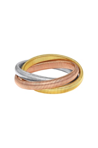 3 bracelets - Plaqué or jaune, plaqué or rose et plaqué or blanc