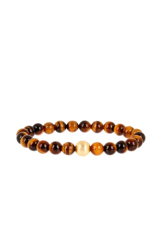 Bracelet - Œils-de-tigre et plaqué or jaune