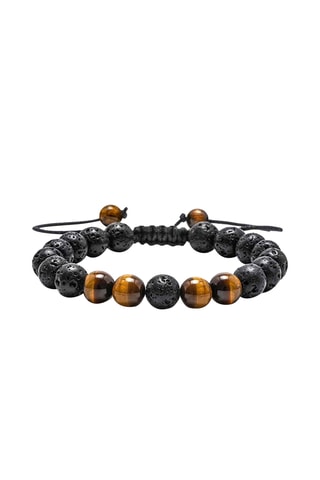 Bracelet - Plaqué or jaune et oeils-de-tigre