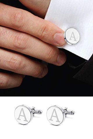 Boutons de manchette - Plaqué or blanc