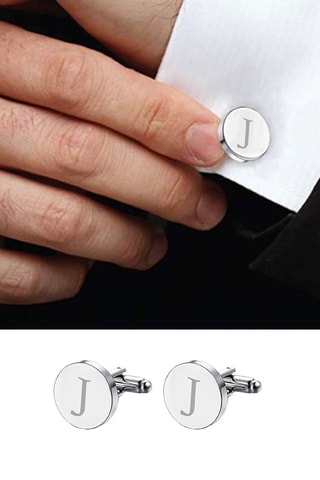 Boutons de manchette - Plaqué or blanc